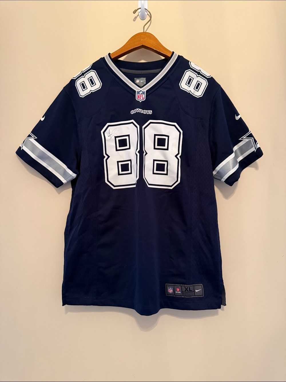 Nike Navy and White Dallas Cowboys #88 Bryant Football Jersey Size XL